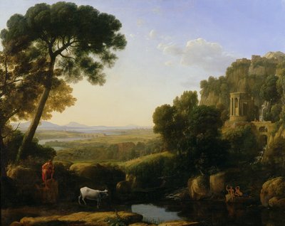 Ein Sonnenuntergang oder Landschaft mit Argus, der Io bewacht von Claude Lorrain